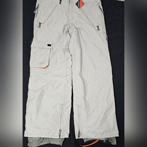 686 Snowboard Pants Cream White Cargo Ski Snow Smarty Tech